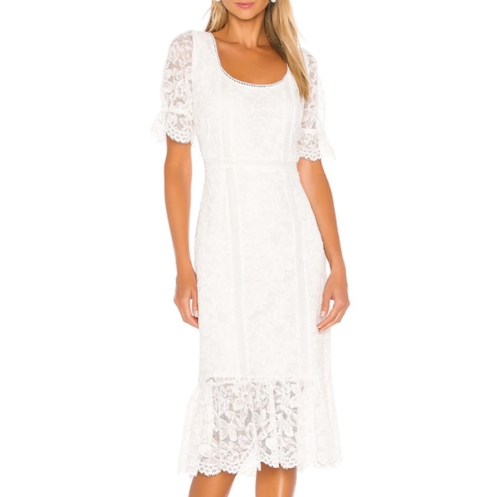 BB Dakota White MIDI Dress